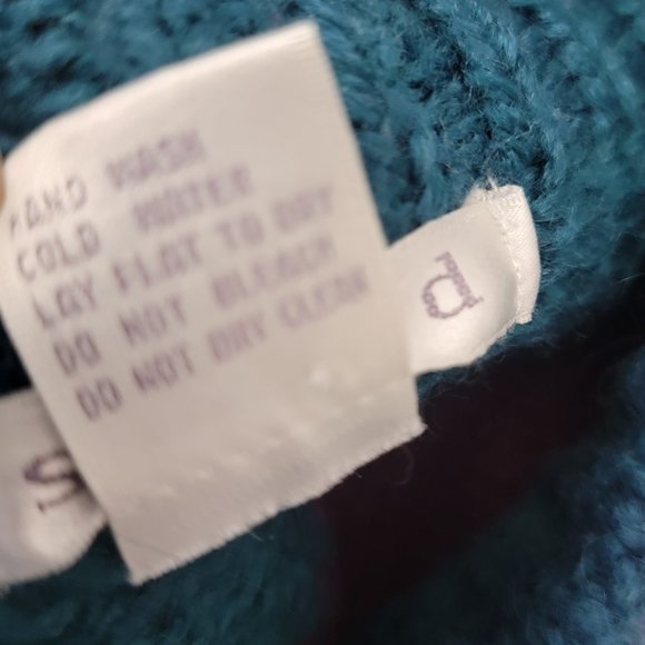 Vintage Susann d oversized Knit Womens Pullover Sweater Teal Purple Orange M - Picture 9 of 10